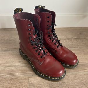 DR. MARTENS 1490 SMOOTH LEATHER MID CALF BOOTS